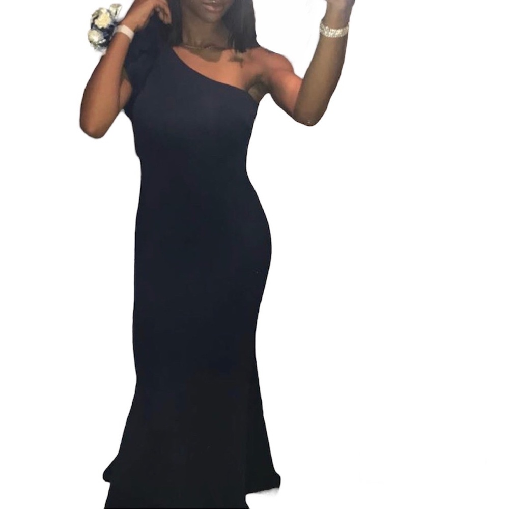 One Shoulder Scuba Mermaid Dress